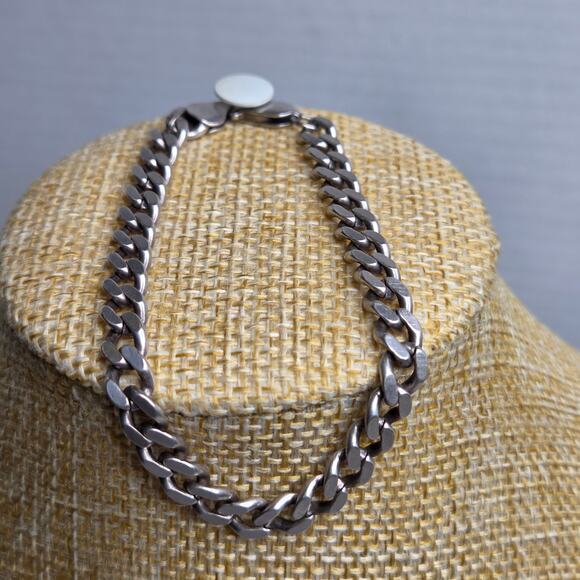 Sterling Silver Curb Chain Bracelet Italy .925 7.5" - Picture 9 of 11